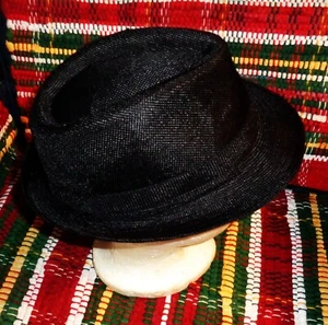 VINTAGE BLACK FEDORA FOR MEN OR WOMEN-NICE,HANDSOME WORK-CLEAN SZ 6",SMALL- - Picture 1 of 4
