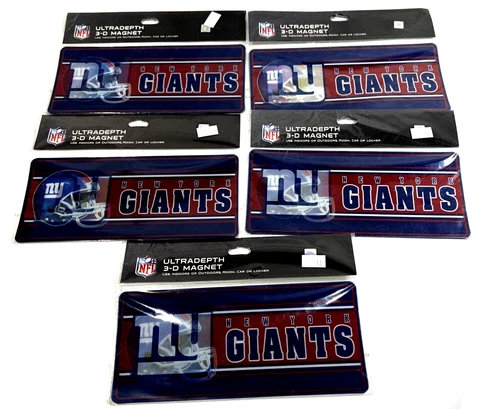New York Giants 3-D Holographic Magnets Ultra Depth 7.5" x 3.5" (5-Pack) Cover