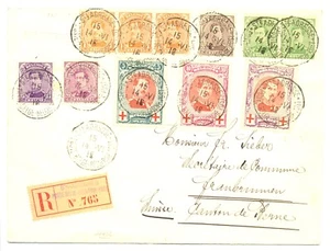 BELGIUM 1916 REG CV -RED CROSS ST. -FROM FREE PART -STE ADRESSE- TO SWITZRLAND - Picture 1 of 2