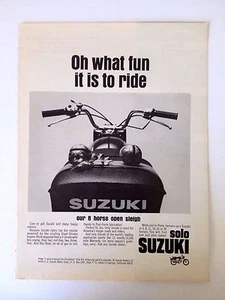 1966 Suzuki Motorcycle Print Ad Our 8 Horse Open Sleigh Solo - Picture 1 of 2