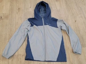 COLUMBIA Kids Jacket Sz Medium Gray Blue Full Zip Rain Hooded - Picture 1 of 5