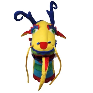 Vintage Manhattan Toy Dragon Hand Puppet 2000 Colorful Plush Polyester Stuffed - Picture 1 of 14