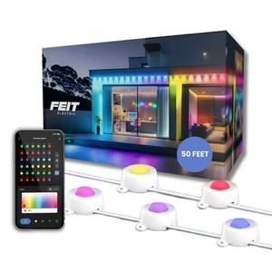 Feit Electric Permanent Outdoor Lights, Smart RGBIC String Lights, 50FT LED C... - Picture 1 of 12