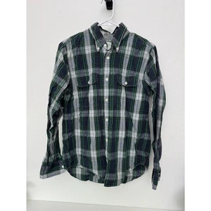 Men's Jack Spade Bleecker Street Size Medium Green Blue Plaid Long Sleeve Button - Picture 1 of 4