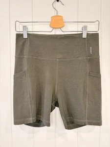 Boody Size L Large Khaki Bike Shorts Mid Thigh Activewear Bamboo Mix - Picture 1 of 11