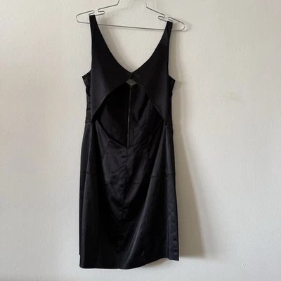 Vintage Nicole Miller  Mini Dress 8 M Open Back Sleeveless Blk 90’s Zip Front - Image 1 of 4