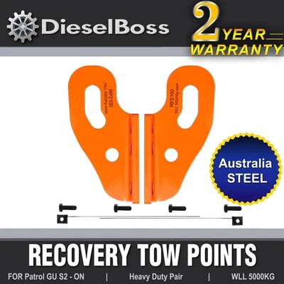 Rated Recovery Tow Point Pair For Nissan Patrol GU 2,3,4 + 5 TONNE RATING - image 1 of 4