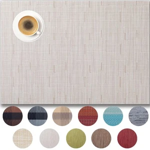 Placemats Set of 4 - Easy Clean Woven Vinyl Placemats for Dining Table, Indoo... - Picture 1 of 6