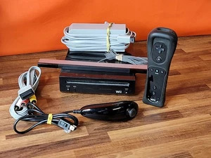 Black Nintendo Wii Console Bundle RVL-101 ~ Tested & Working - Picture 1 of 2