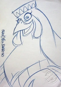 LADY KLUCK Signed FRANCESCO BARBIERI Hand Inked Convention Art 8.5" x 6" Page - Picture 1 of 2
