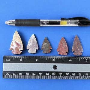 Lotto di 5 manufatti primitivi punte di freccia nativi americani unici - spedizione gratuita! - Foto 1 di 5