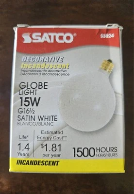 Satco Decorative Clear Globe Light Bulbs 40W G16.5 - 18 Count (18 Bulbs) - Image 1 of 2