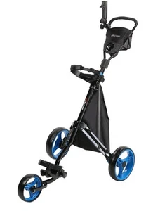 NEW Tartan Cruiser 3 Wheel Golf Push Cart with Stabilizer Rods, Blue Trim - Picture 1 of 7