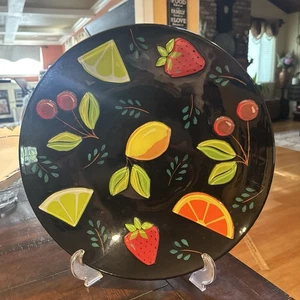 Block China Crystal Mixed Fruit 16” Fruit Round Platter Dinnerware - Picture 1 of 8