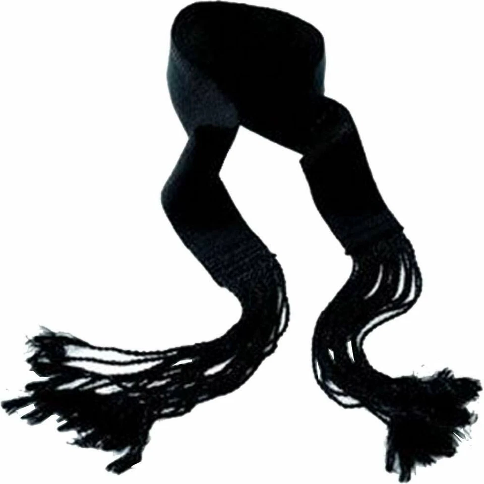 Hand-Made Gartel Black Prayer Belt, pure Silke, Length 153" - Image 1 of 1