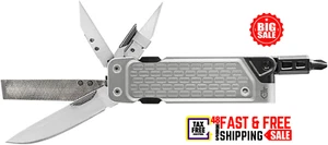Gerber Lockdown Driver Multitool 7-In-1 Tools 3.8" Closed 4.5 OZ Aluminun Handle - Picture 1 of 9