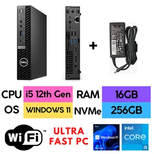 Dell OptiPlex 7010 Micro i5 12th Gen 16GB RAM 256GB NVMe SSD Windows 11 Mini PC - Afbeelding 1 van 9