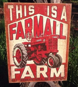 This Farmall Farm Tractor Tin Metal Sign Garage Classic International Harvester - Picture 1 of 1
