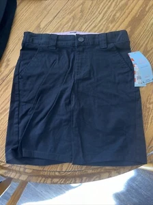 Cat & Jack New Girls Size 7 Black Flat Front School Uniform Stretch Shorts - Picture 1 of 6