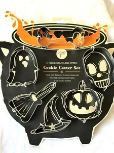 Set of 6 Core Halloween Cookie Cutters Ghost Pumpkin Witch Skull Bone Broom - Picture 1 of 9