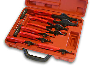 11 Piece Snap Ring Pliers Set with Blow Molded Case - Inside and Outside