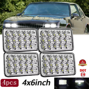4PCS 4x6" inch LED Headlights Hi-Lo Fit Chevrolet Monte Carlo SS 1980-1988