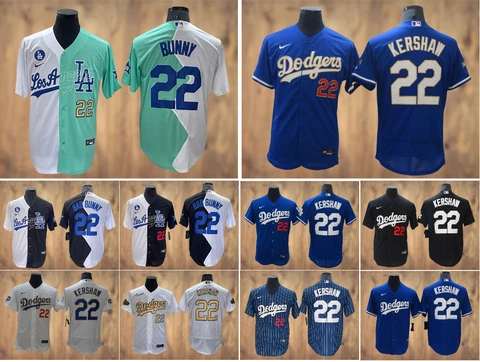 Los Angeles Dodgers - Bunny #22 Kershaw #22 Cool/FlexBase Men's Stitched Jersey Cover