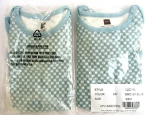 SET 2..BABY..100 % BAUMWOLLE..BLAU & WEISS..EINTEILER BODY TOP/STRAMPLER..3-6 Monate.Neu in Verpackung - Bild 1 von 2