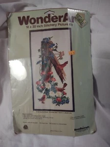new Vintage WonderArt Country Birds Stitchery Picture Kit #5310 - Imagen 1 de 2