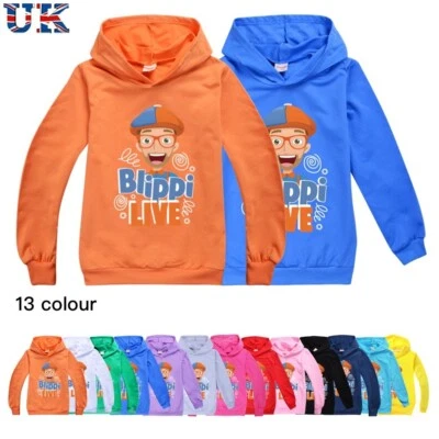 Kids Boys Blippi Live Casual Long Sleeve Hoodie Hoody Tops Sweatshirt Jumper UK