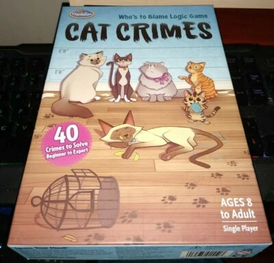 Juego de lógica ThinkFun Cat Crimes Who's to Blame Logic Game inv. 100% bonito Foto 1 de 3