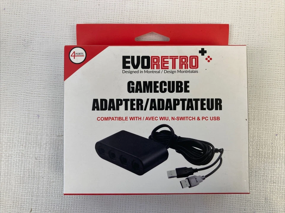 EvoRetro GameCube Controller Adapter for Wii U PC USB & Switch 4 Port NIB - Image 1 of 4