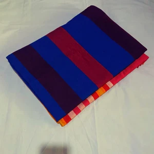 100% Durable Cotton Handloom Full King Size 02 Flat Bed Sheets Stripes Pattern. - Picture 1 of 8