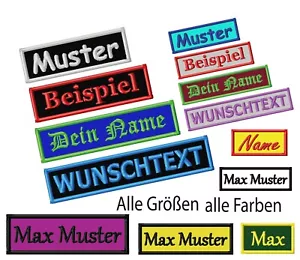 Namensschild Aufnäher Patch gestickt Wunschtext & Wunschgröße, Biker, Kutte MC - Bild 1 von 30