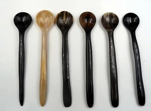 6 cucharas de especias de cuernos cuchara de mocal cucharadita cuchara de mermelada cuchara de especias 14 cm - Imagen 1 de 1