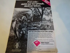 Alte Zeitungswerbung der Alte Leipziger Versicherung Oberursel. 80er Jahre. - Bild 1 von 1