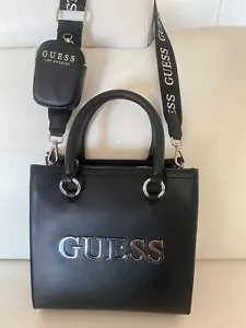 NWT GUESS BLACK MAISEY SATCHEL CROSSBODY BAG PURSE TOTE W AIRPOD CASE - Picture 1 of 8