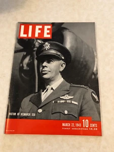 Mar 2 1943 Life Magazine Victor of Bismarck Sea WWII Cover  Sports Movies Cars - Picture 1 of 18