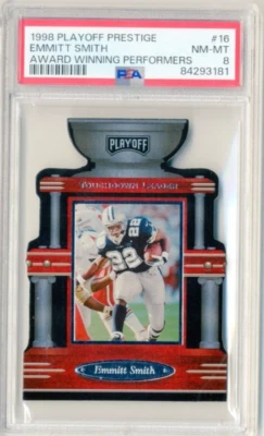 Emmitt Smith 1998 Playoff Prestige Award Intérpretes Dallas Cowboys PSA 8 Foto 1 de 2