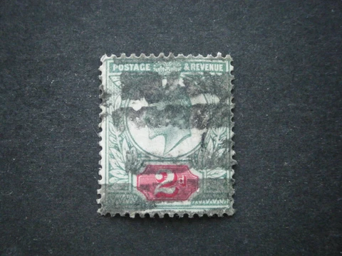 GB KEVII 1907 2d dull blue-green & carmine Chalky Paper SG229 GU Cover