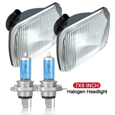 Par de faros halógenos de 7x6" para Chevrolet C10 C20 C30 1981-1986 Foto 1 de 4