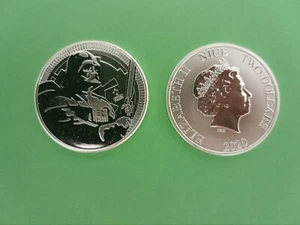 1 oz Darth Vader silver coin 2020 Queen Elizabeth $2 Mint Condition, Unused. - Picture 1 of 2