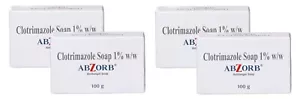 Abzorb Antifungal Cleansing Bar 100gm, Pack Of 4 Soaps - Picture 1 of 5