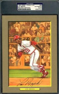 Lou Brock PSA DNA Coa Signed Perez Steele Great Moments Postcard Autograph - Picture 1 of 1