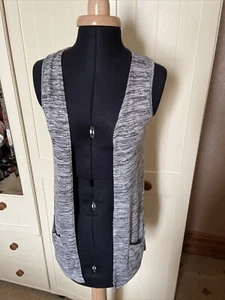 TU Girl's Grey Fine Knit Fleck Sleeveless Cardigan Age 11 - Picture 1 of 8