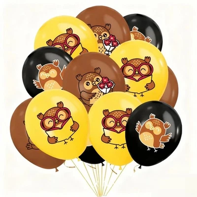 Owl Balloon Children Birthday Party Bird Zoo Animal Decoration 12" 15pcs - Image 1 of 4