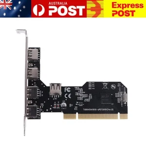 AU* 5 Ports USB 2.0 PCI Controllers Cards 480Mbps Adapters PCI Cards for Desktop - Zdjęcie 1 z 10