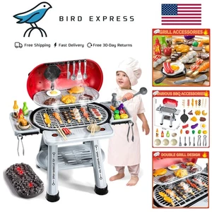 Realistisches Kinder 2 Schichten BBQ Grill Spielset mit Rauch, Sound & Licht - Alter 3-8 - Bild 1 von 11