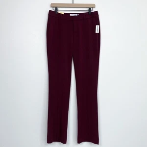 Old Navy Claret Red Straight Leg Mid-Rise Career Pants NWT - Picture 1 of 8