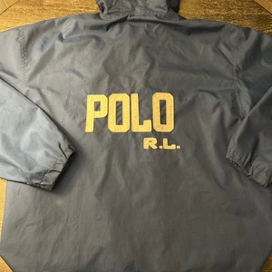 Polo Sport 67 Ralph Lauren Men’s Med Vintage Hooded Wind Breaker Spell Out USA - Picture 1 of 14